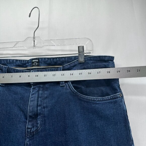 BOSS Jeans Mens Size 38 Maine Regular Fit Tapered Denim Organic Cotton Blue - Picture 9 of 11